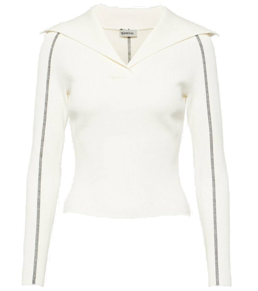 SIMKHAI Silk Rabbit Fur Lace Up Knit (S)