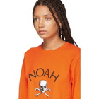 Noah NYC Orange Jolly Roger Long Sleeve T-Shirt