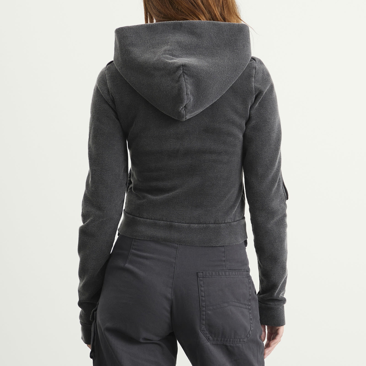 Ottolinger Women's Sutured Zip Hoodie in Black Wash