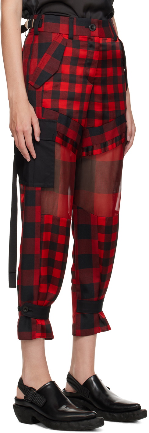 Twill trousers Skinny Fit - Red/Checked - Men | H&M IN