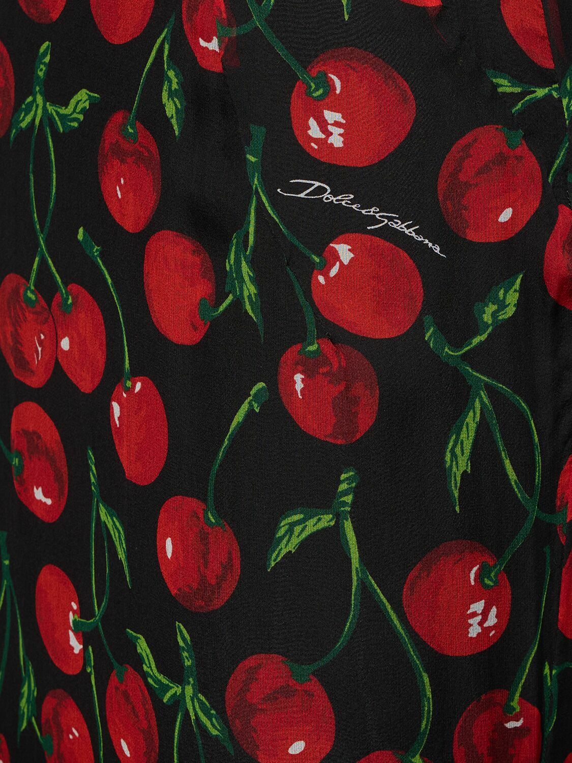 DOLCE & GABBANA - Cherry Printed Silk Chiffon Gown