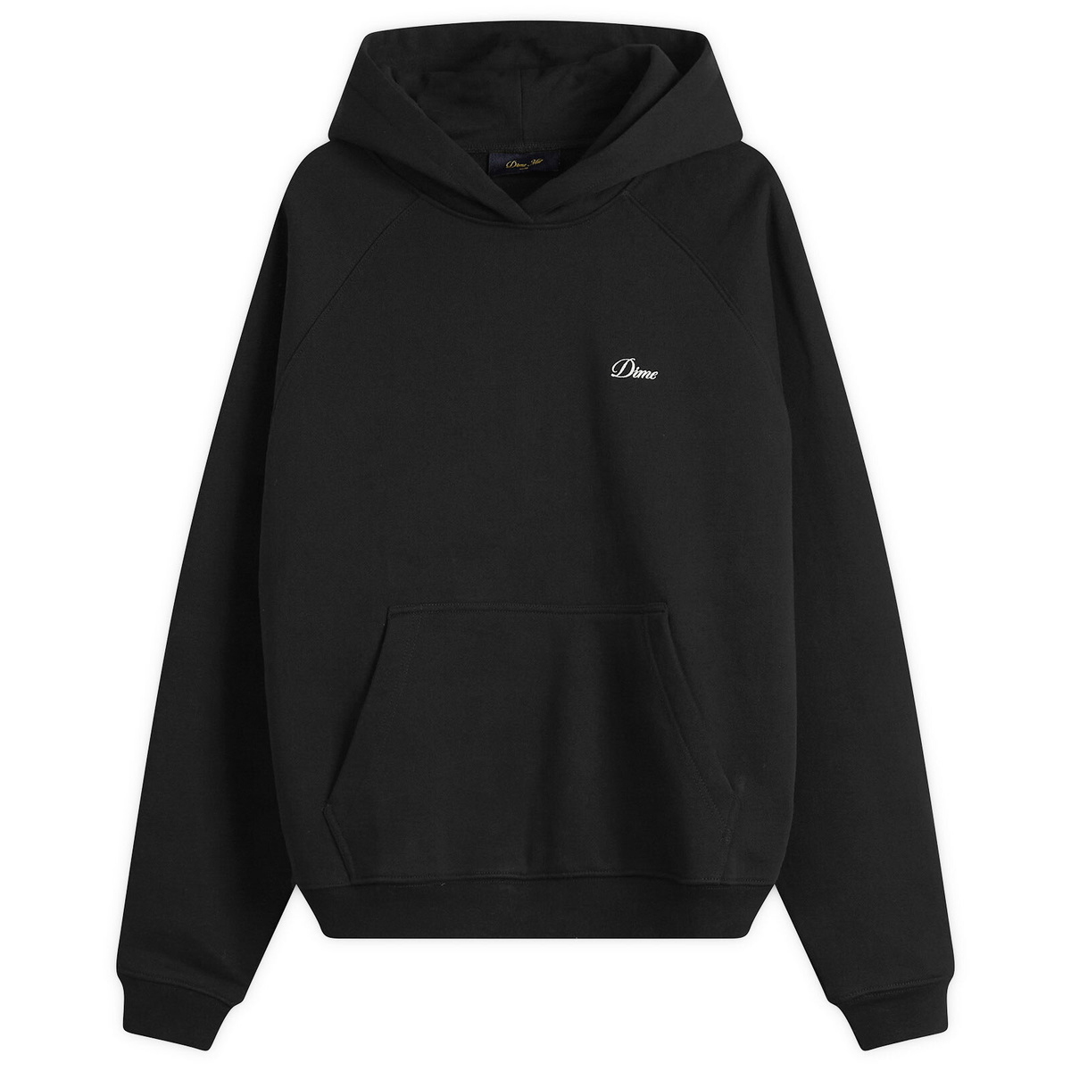 Dime Men's Cursive Small Logo Zip Hoodie in Black Dime