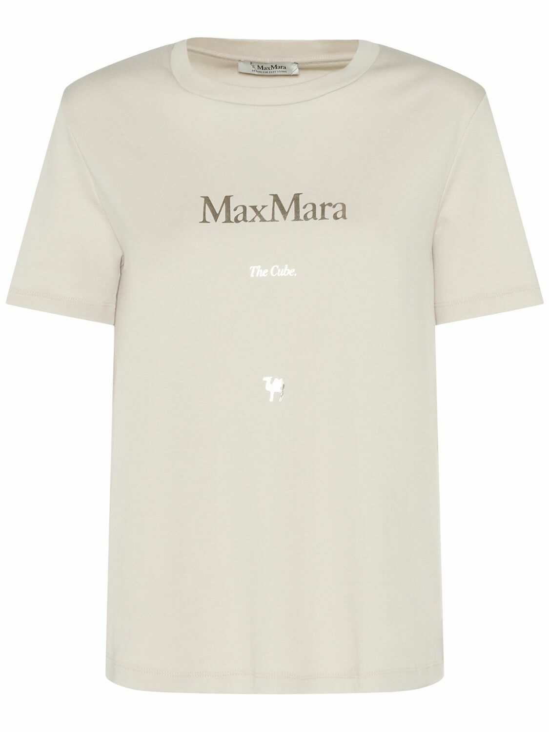 Tシャツ・カットソー Max Mara FW25 T-shirts (2521366161 GERICO002) Max Mara Kaki Oversized Striped Cotton T-Shirt