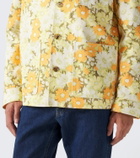Valentino Corduroy-trimmed floral denim jacket