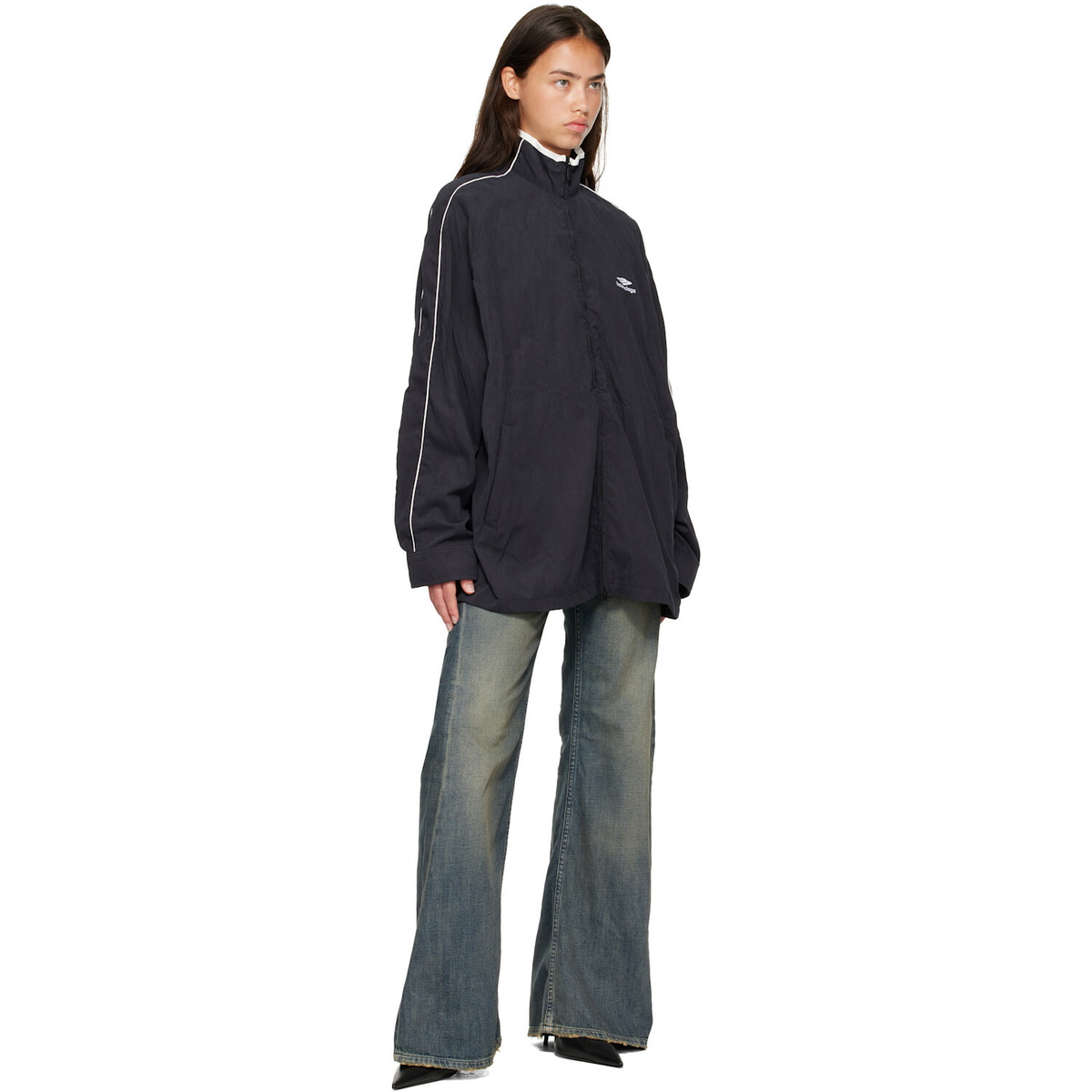 Balenciaga Black Fluid Peachy Track Jacket