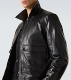 Dolce&Gabbana Shearling-trimmed leather jacket