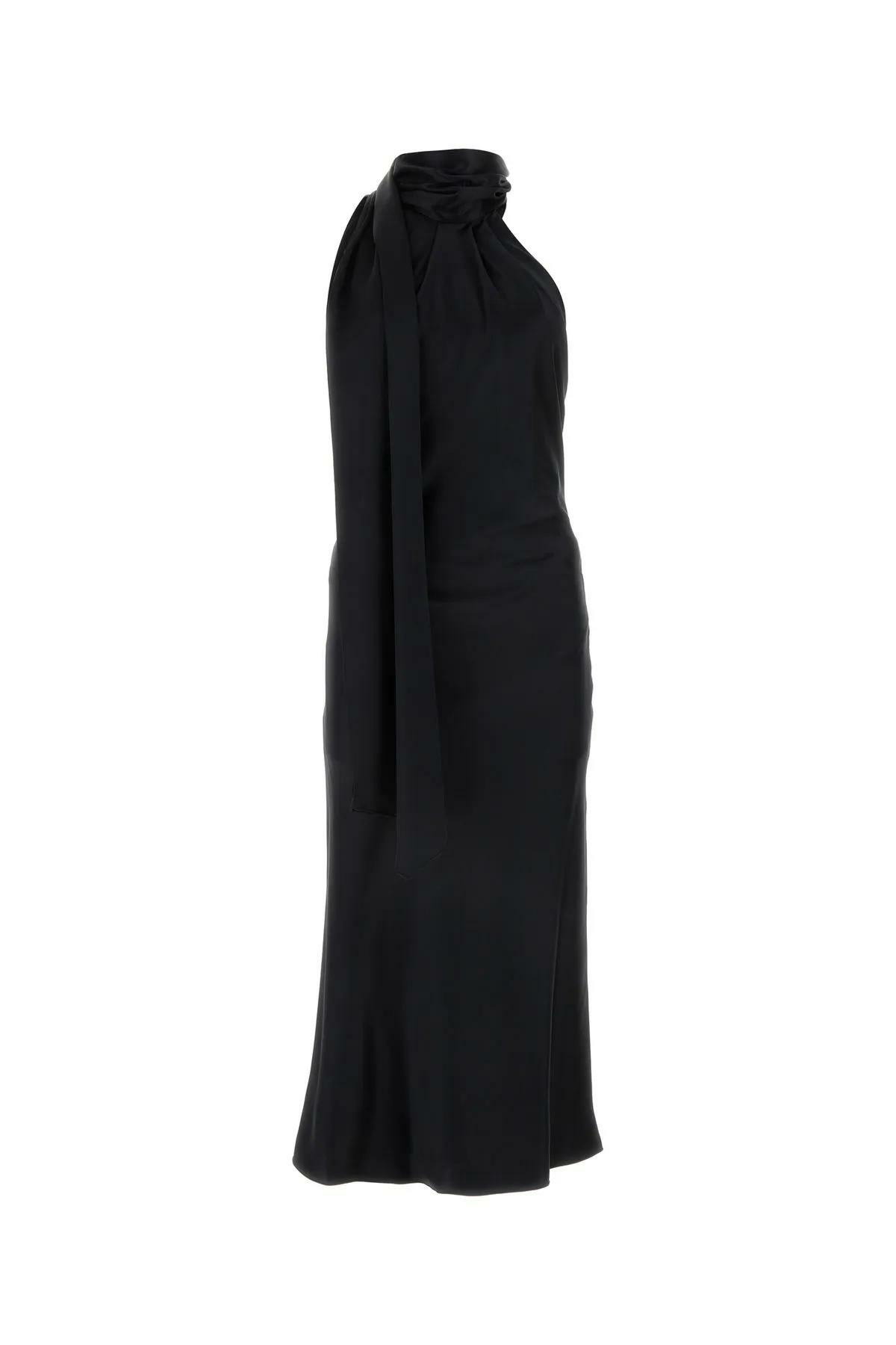 ワンピース MAX MARA BLACK SILK MOLI LONG DRESS Max Mara Black Silk Moli Long Dress Max Mara