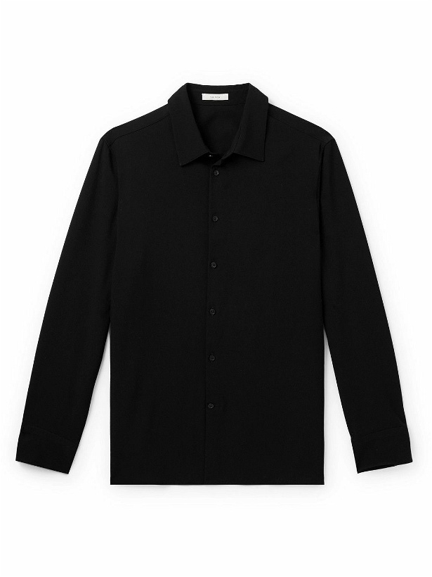 Photo: The Row - Beto Wool-Gabardine Shirt - Black