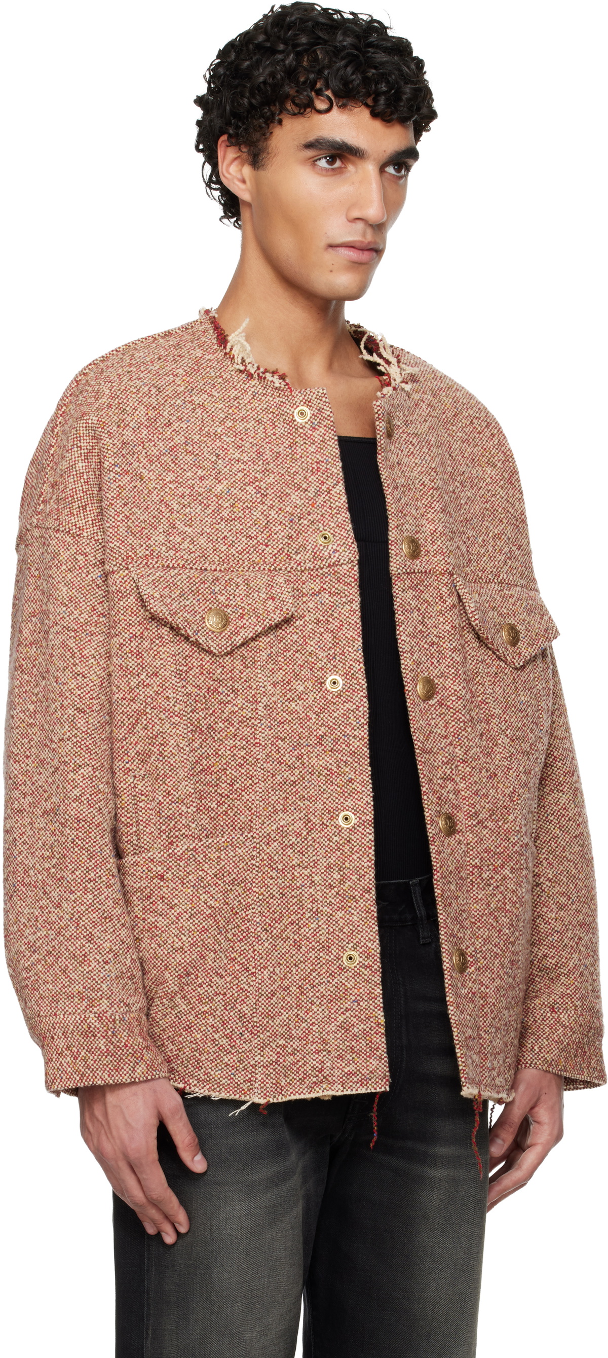 R13 Red Lacey Trucker Jacket