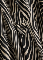 BY Malene Birger Fayette Zebra-print Matte Satin Blouse Black