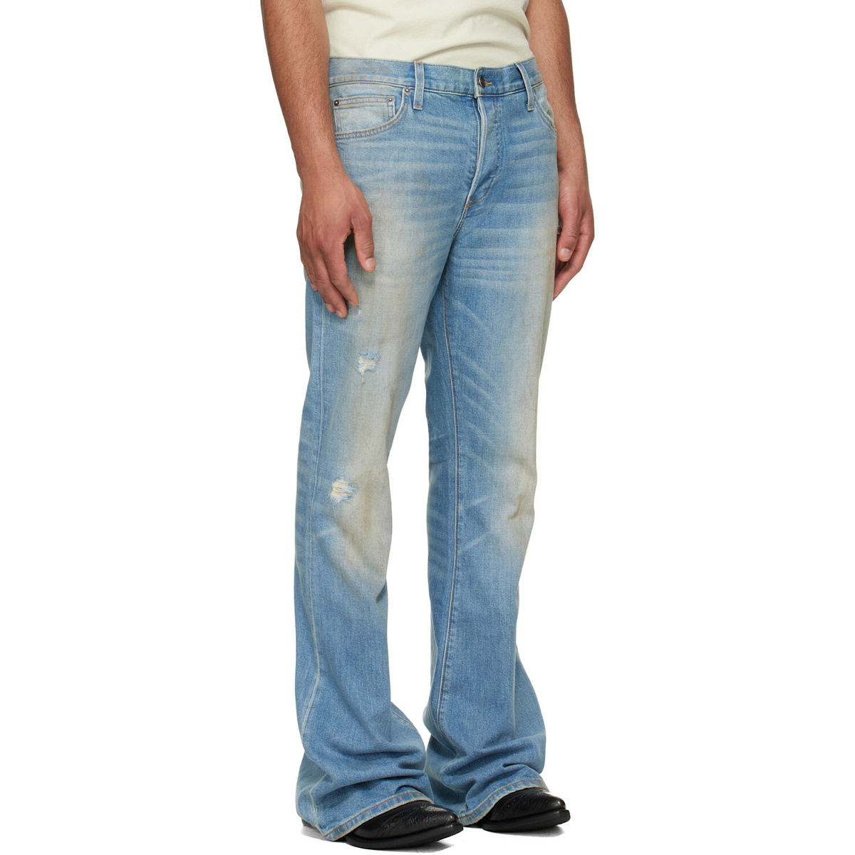 COÛT DE LA LIBERTÉ Blue Jimmy Sioux Stretch Flare Jeans