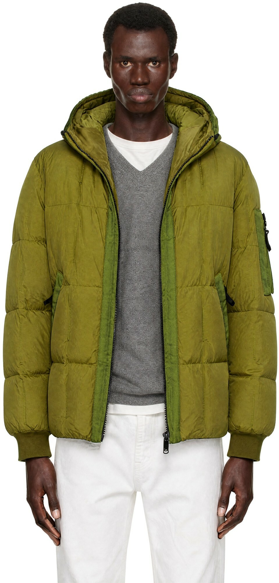 Overhead Ice Jacket - Grey Grid Camo Stone Island