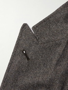 Canali - Kei Slim-Fit Double-Breasted Wool-Flannel Suit Jacket - Brown