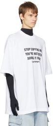 VETEMENTS White 'Stop Copying Me' T-Shirt