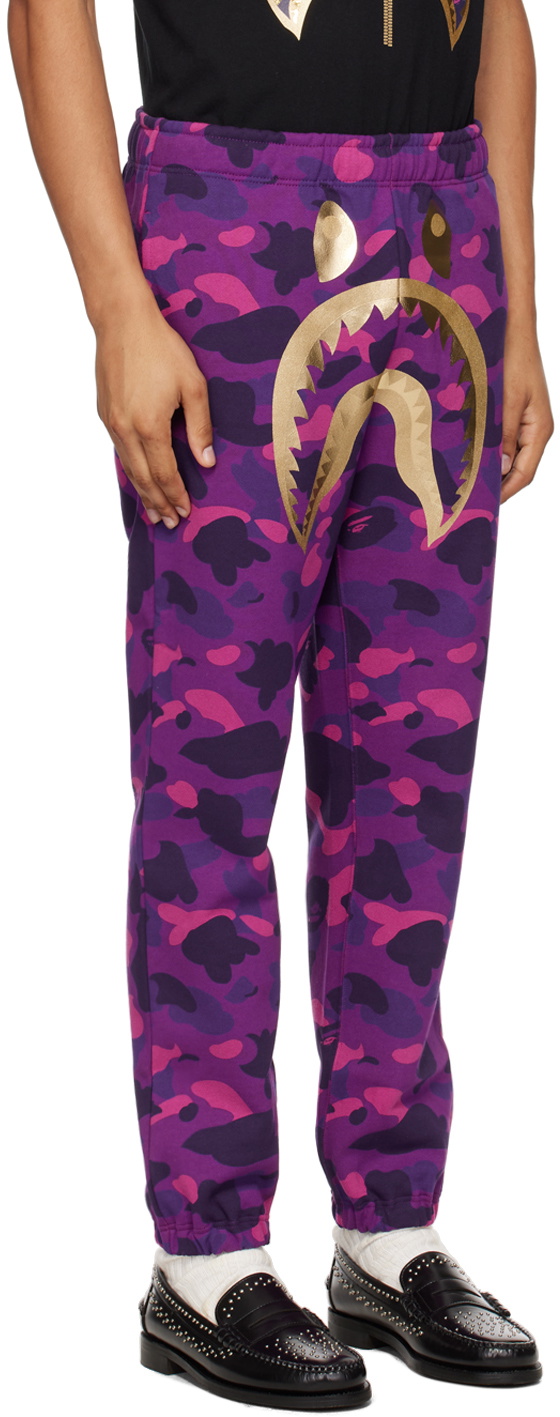 BAPE Purple Color Camo Shark Sweatpants A Bathing Ape