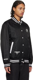 AAPE by A Bathing Ape Black Striped Bomber Jacket