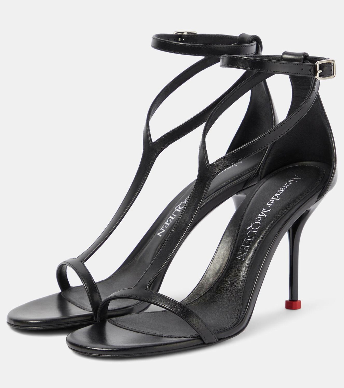 【関税込み】Harness Sandals - Alexander McQueen - Leather - Alexander McQueen Harness 90mm Leather Sandals | Black