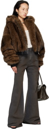 LU'U DAN Brown Yeti Outlaw Faux-Fur Jacket