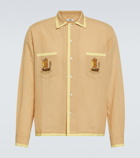 Bode Embroidered cotton and linen shirt