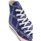 JW Anderson Blue Converse Edition Grid Logo Chuck 70 Hi Sneakers