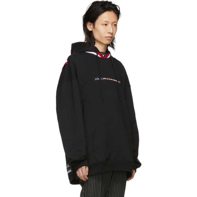 Alexander Wang Black Oversized Hybrid Hoodie Alexander Wang