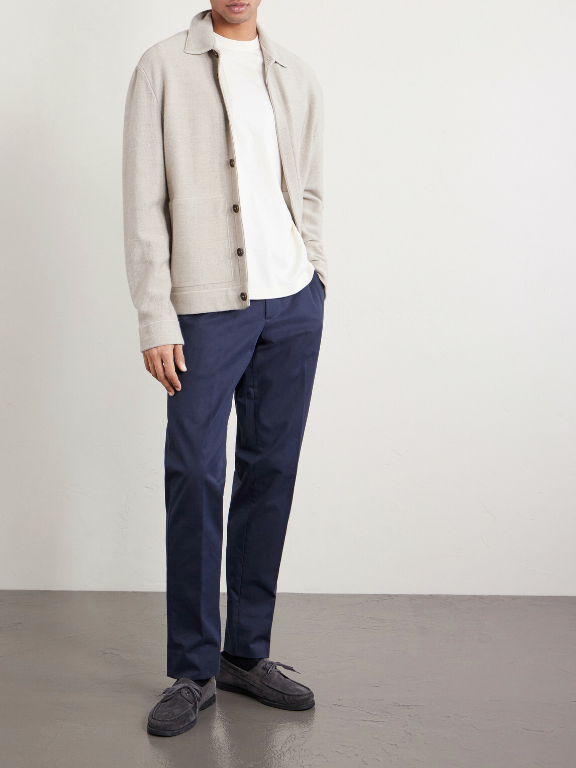 Lardini - Cotton and Silk-Blend Jersey T-Shirt - Neutrals