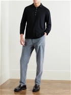 Massimo Alba - Ischia Cotton and Cashmere-Blend Polo Shirt - Black