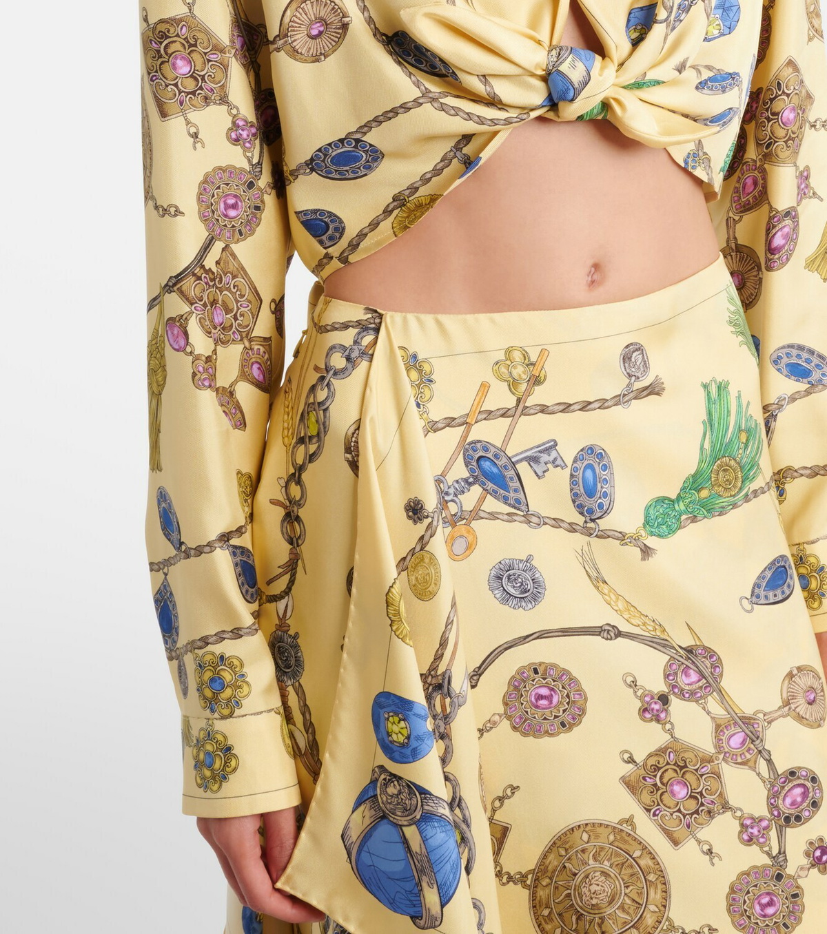 Versace Printed silk twill shirt