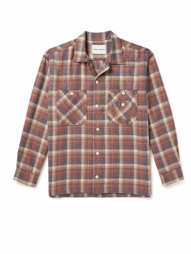 Photo: GENERAL ADMISSION - Checked Brushed Wool-Blend Flannel Shirt - Metallic