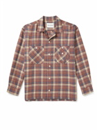 GENERAL ADMISSION - Checked Brushed Wool-Blend Flannel Shirt - Metallic