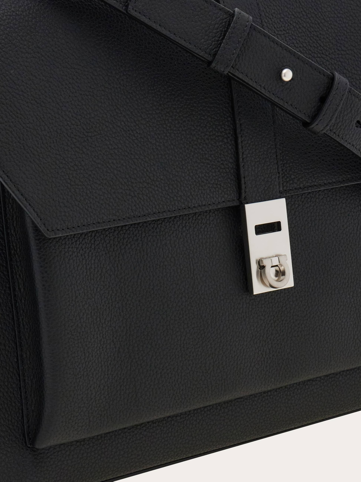 Ferragamo Mens Hug buckle briefcase in Black