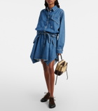 Loewe Double L belted denim miniskirt