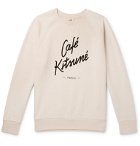 Café Kitsuné - Slim-Fit Logo-Print Loopback Cotton-Jersey Sweatshirt - Neutrals