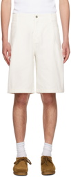 AMOMENTO White Cut-Out Denim Shorts