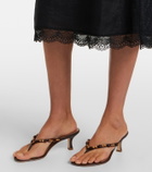 Staud Amalina lace-trimmed linen midi dress