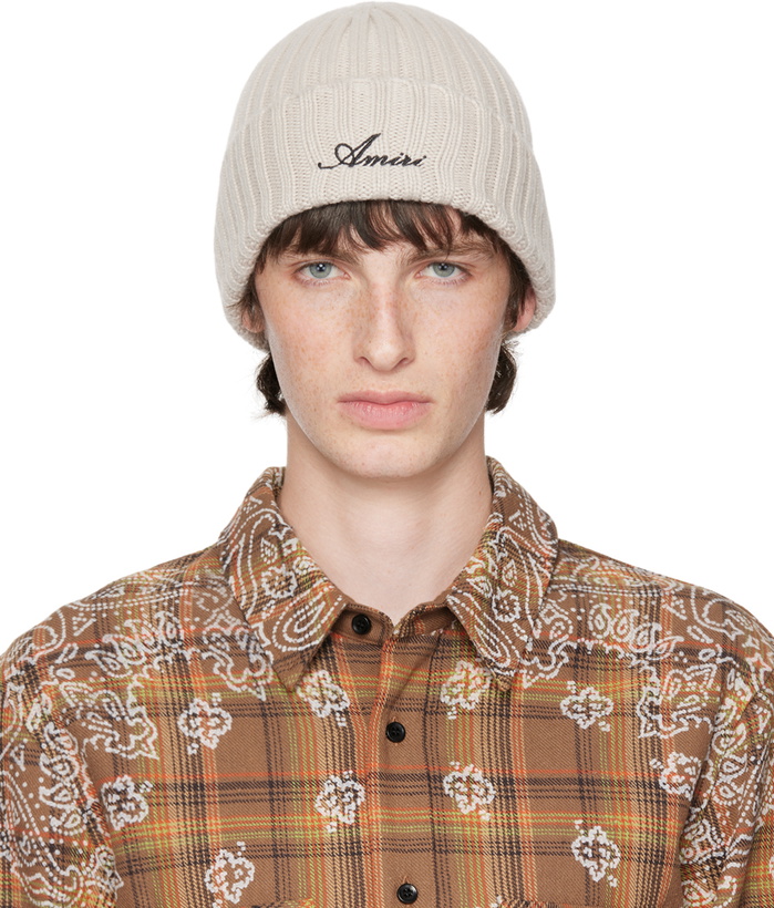 Photo: AMIRI Beige Script Beanie