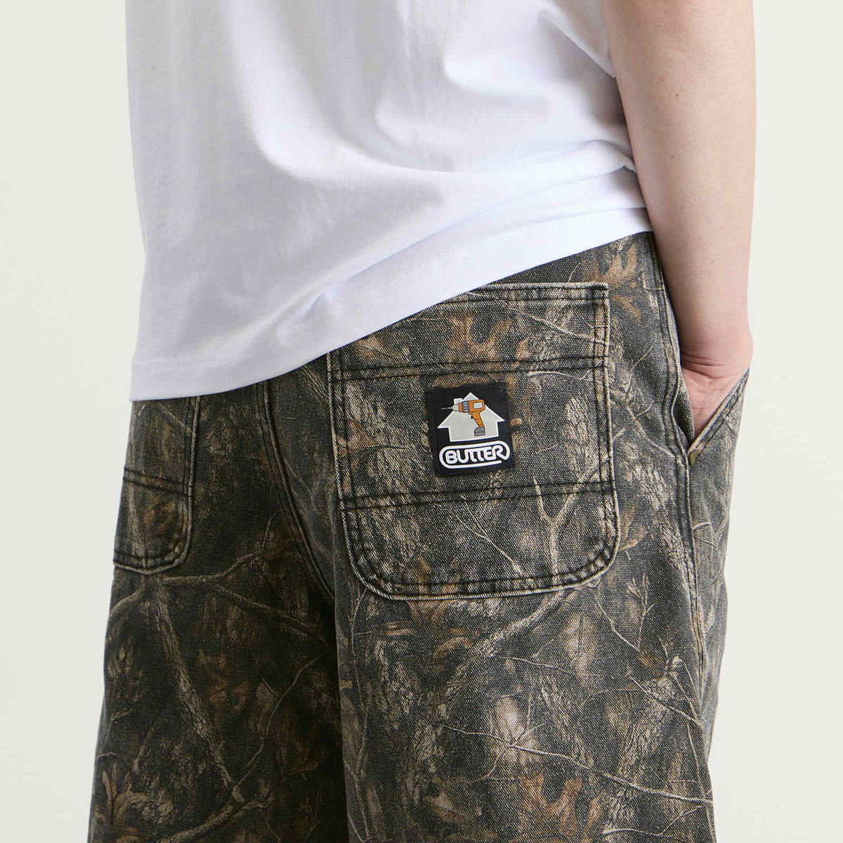 Butter Goods Men's Work Shorts in Forest Camo