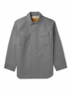 Tod's - Logo-Embossed Wool-Felt Overshirt - Gray