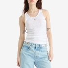 Paco Rabanne Women's Logo Ribbed Vest in White