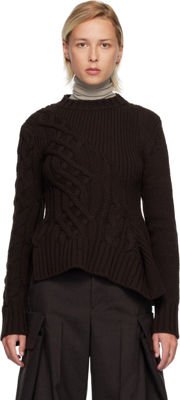 Photo: sacai Brown Wool Knit Sweater