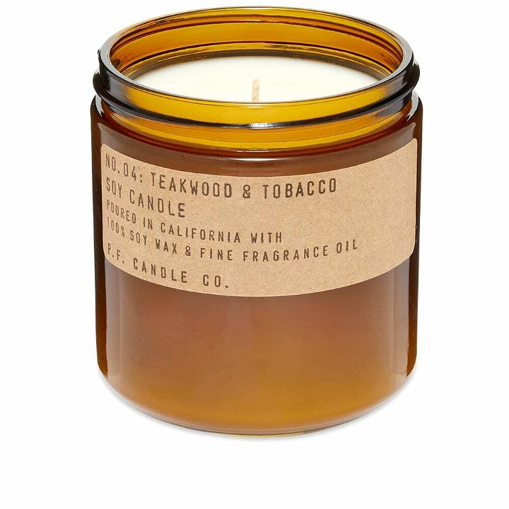 Photo: P.F. Candle Co No.4 Teakwood & Tobacco Large Soy Candle in 354g