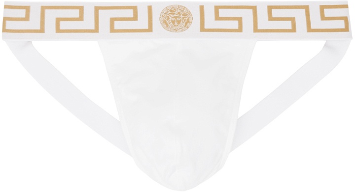 Photo: Versace Underwear White Greca Border Jockstraps