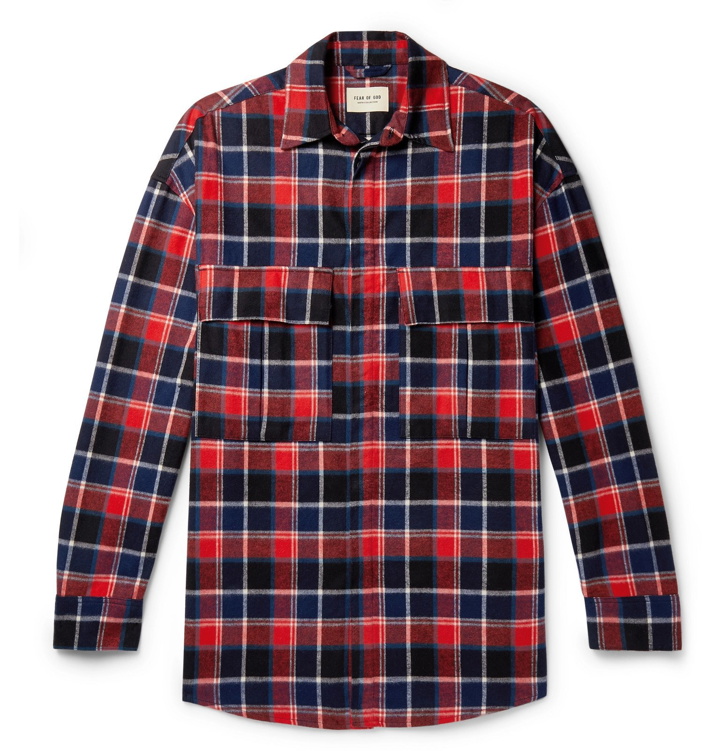 Photo: Fear of God - Oversized Checked Cotton-Flannel Shirt - Red