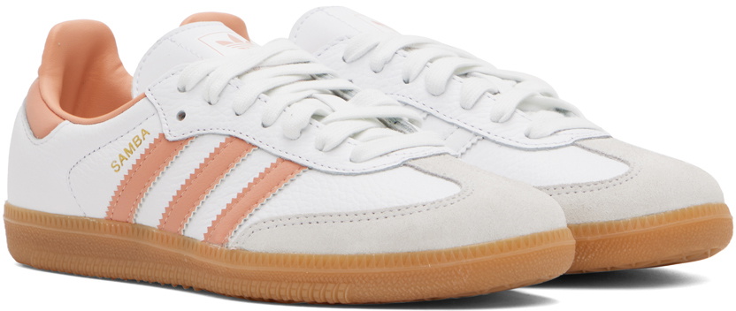 adidas Originals White & Pink Samba OG Sneakers adidas Originals