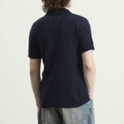 Maison Margiela Men's Knitted Polo Shirt in Blu/Black