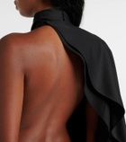 Alaïa Open-back wool grain de poudre jumpsuit