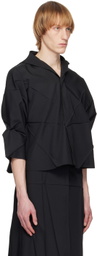 132 5. ISSEY MIYAKE Black Pleated Jacket