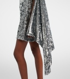 Coperni Zero Waste draped sequined minidress