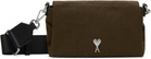 AMI Paris Khaki Canvas Ami de Coeur Lunch Box Bag