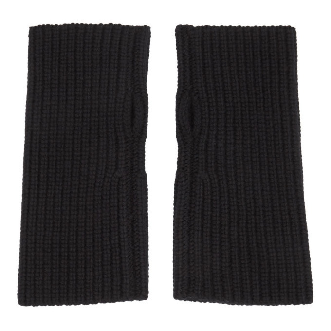 Photo: Dolce and Gabbana Black Wool Fingerless Gloves